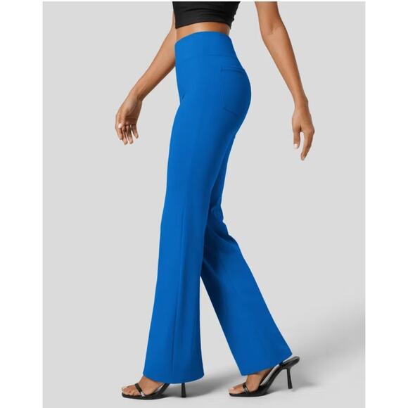 New Halara Flex Women's Princess Blue High Waisted Pull-On Flare Work Pants Sz M - Picture 3 of 12